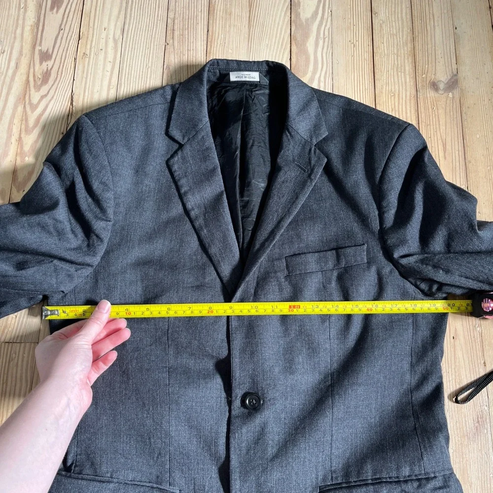 Banana Republic Blazer Mens 40R Charcoal Gray 100% Wool Tailored Fit Jacket